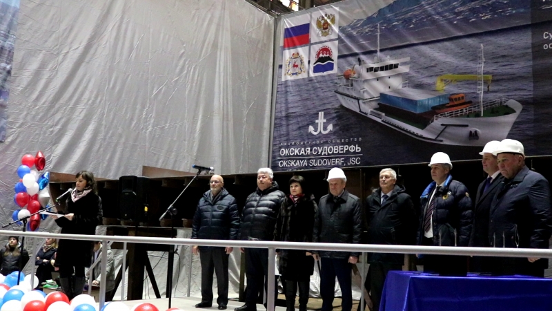 На Окской судоверфи состоялась закладка морского парома для сообщения между Командорскими и Курильскими островами с Камчаткой