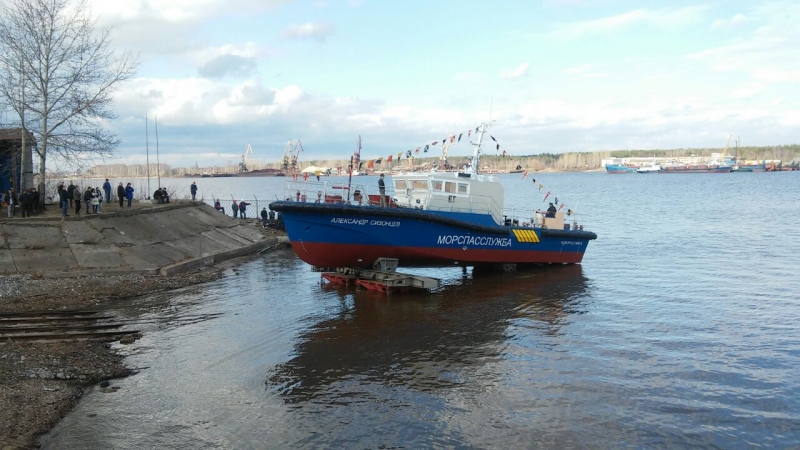 Состоялся спуск на воду головного спасательного катера-бонопостановщика  для Морспасслужбы Росморречфлота