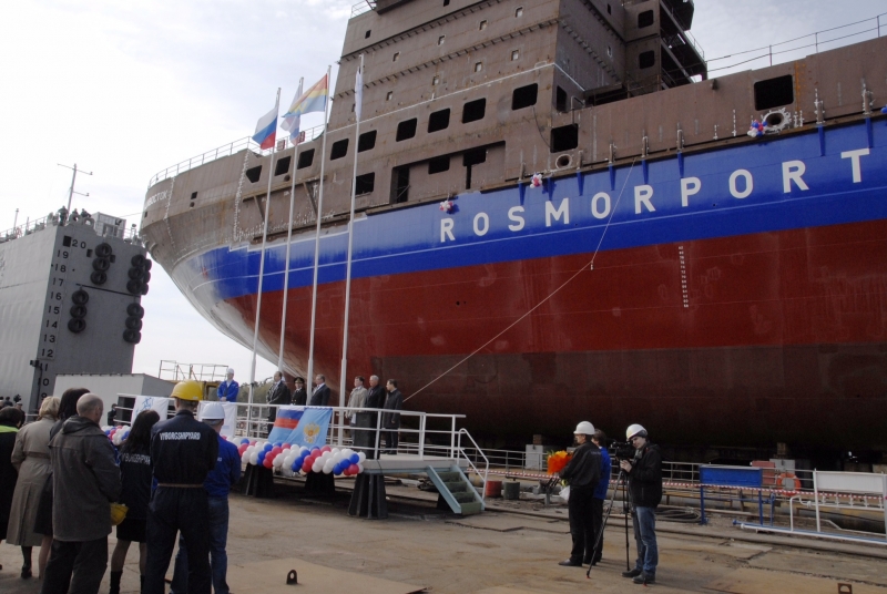 В Выборге спущен на воду корпус ледокола «Владивосток» 
